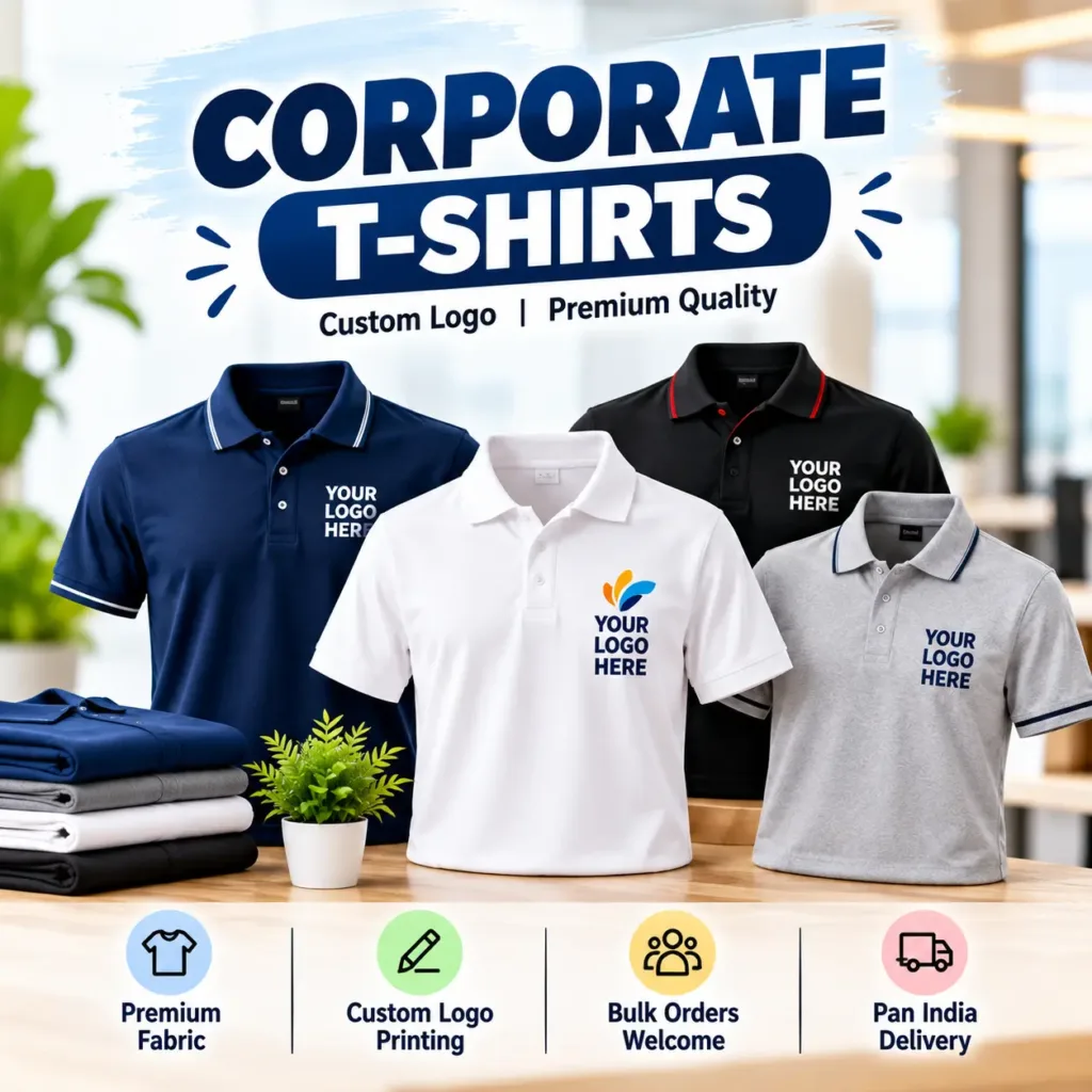 Custom corporate T-shirts with logo printing in Pune
