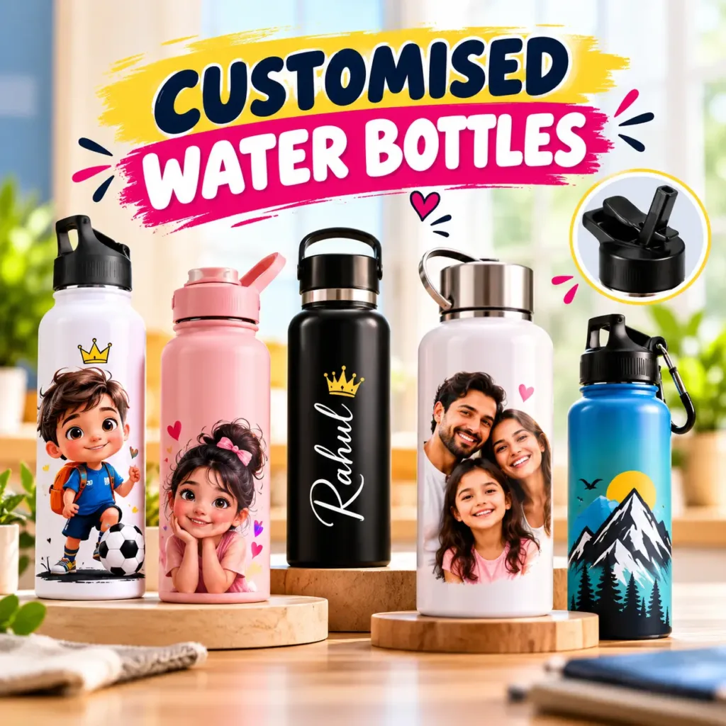 Customised water bottles with personalised designs in Pune