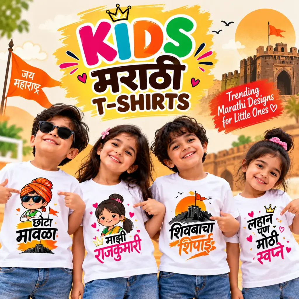 Kids Marathi T-shirts with trendy Marathi designs